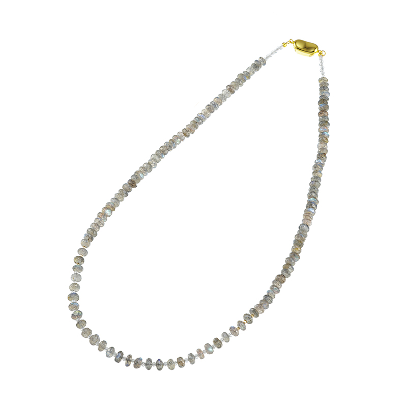 SV/K18YG ラブラドライト ネックレス LAB 約84.00ct
