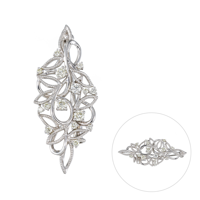 PT950 ダイヤモンド ペンダントブローチ D 約0.30ct 