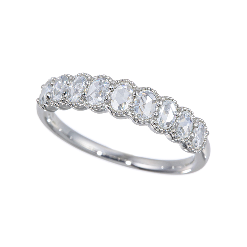 PT950 ローズカットダイヤモンド アンティークスタイル リング D 約0.40ct 