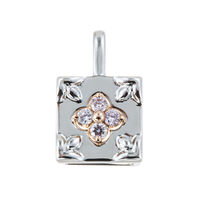 PT950/K18PG ピンクダイヤモンド ペンダントトップ PD 約0.03ct