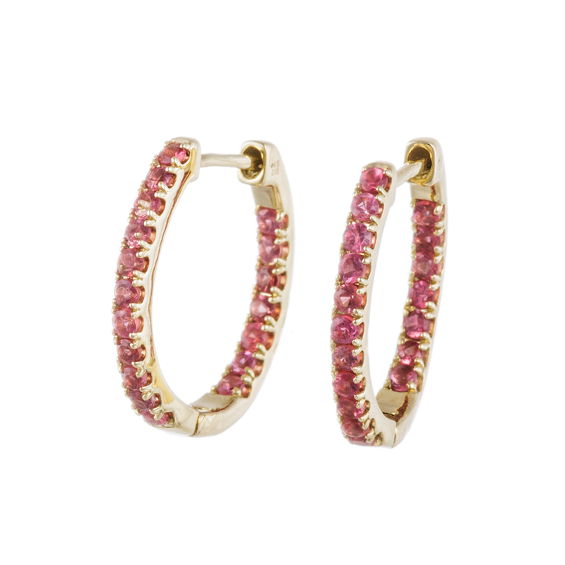 K18YG アヤナスピネル フープピアス SP 約0.36ct