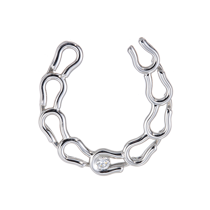 GSTV 純プラチナ ダイヤモンド 九頭馬蹄 ペンダントトップ D 約0.03ct