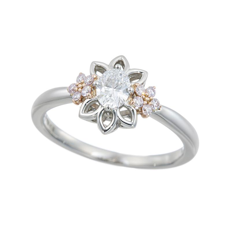 PT950/K18PGDカラーダイヤモンド&ピンクダイヤリングD約0.30ct(DSI2)