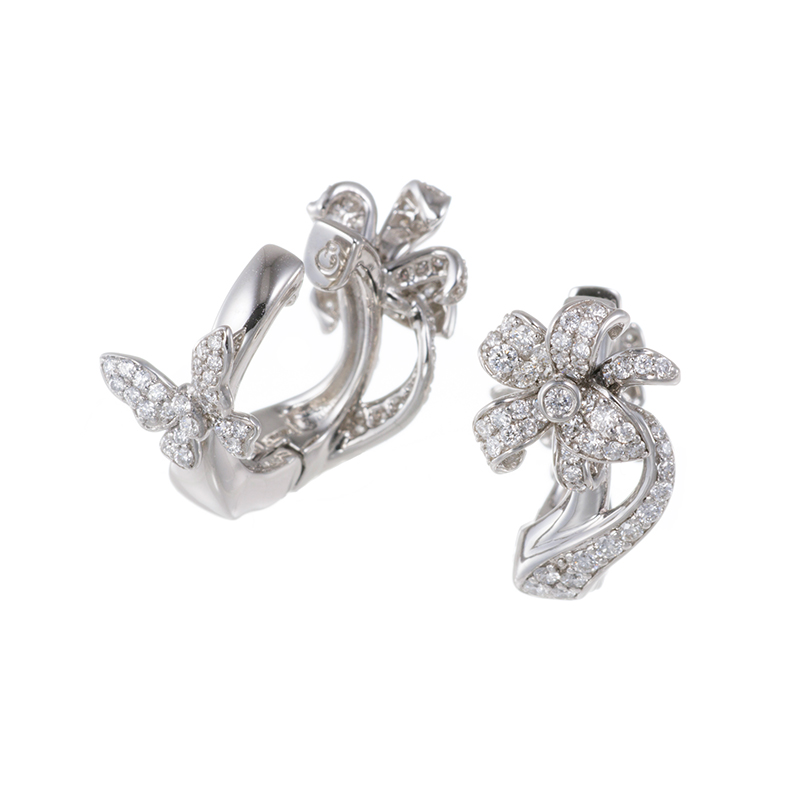 PT950 ダイヤモンド ホワイトリリー ピアリング D 約0.64ct