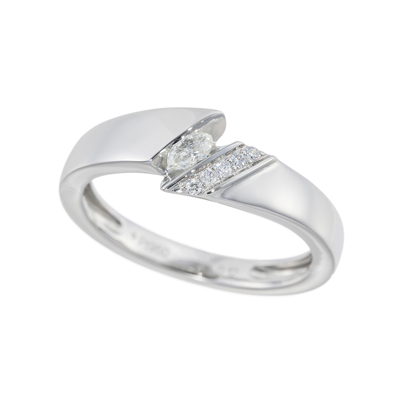 PT950 ダイヤモンド コメット(彗星) リング D 約0.12ct 