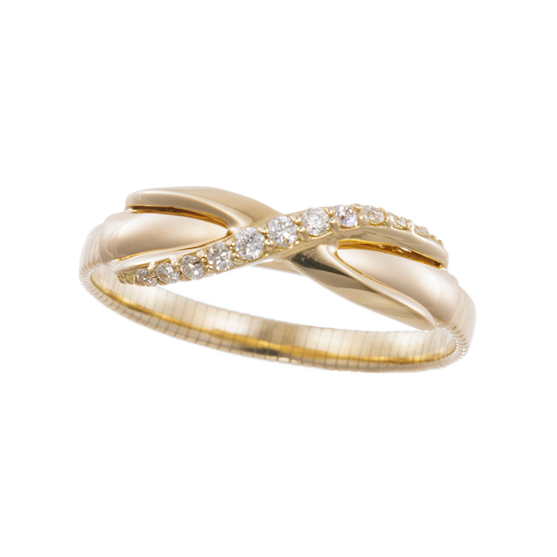 K18YG ダイヤモンド アジャストリング D 約0.06ct 8～15号