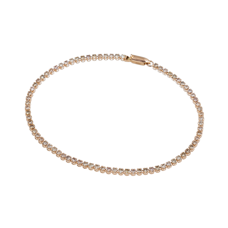K18PG ブラウンダイヤモンド シルキータッチ ブレスレット BRD 約1.85ct