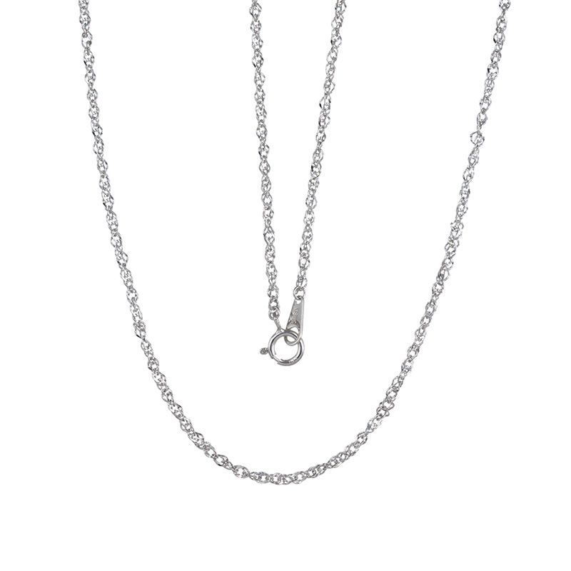 K18WG スパイラル ネックレス50 約0.8g