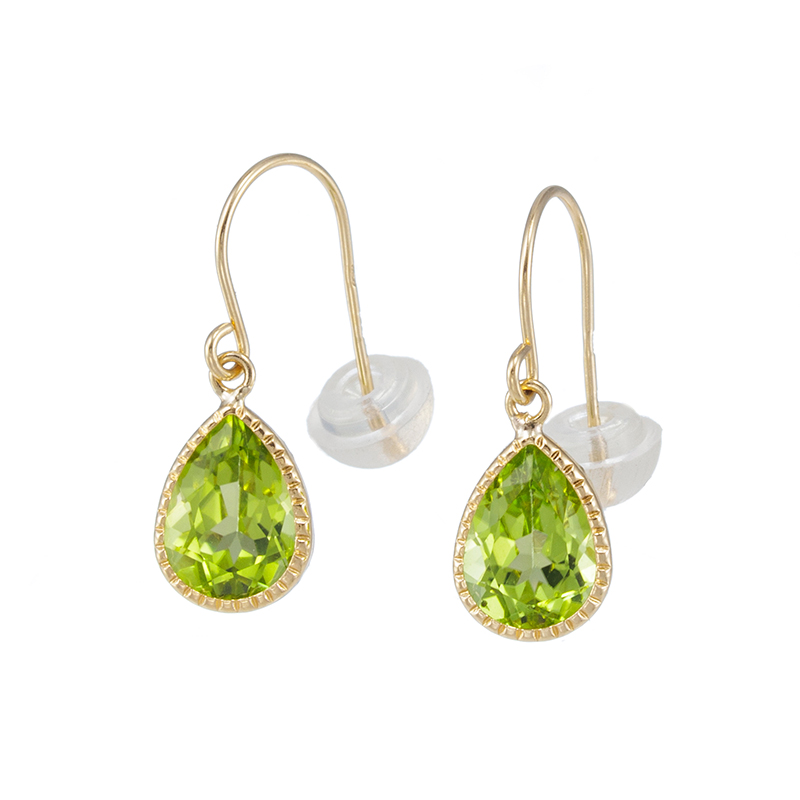 K18YG ペリドット ピアス PE 約1.00ct