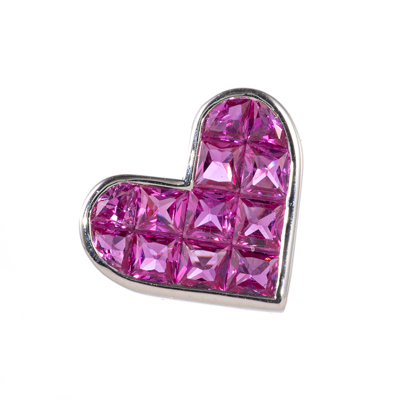 PT950 ピンクサファイア ミステリーセッティング ペンダントトップ PS 約0.80ct