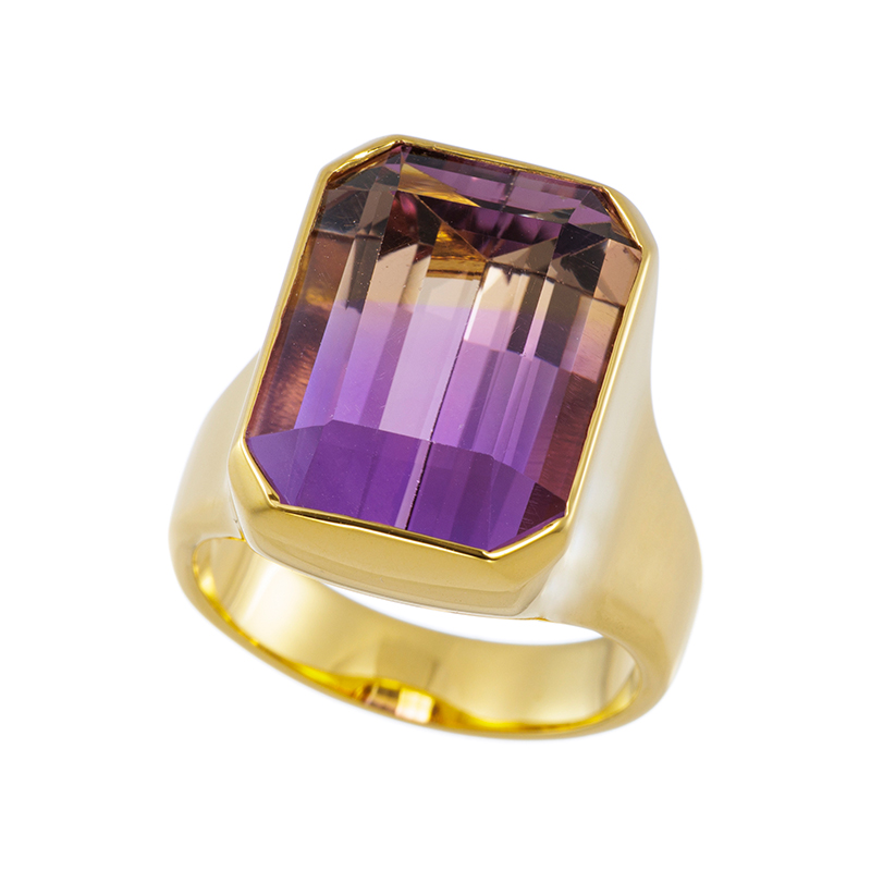 パラジウムシルバー950 アメトリン リング AME 約11.00ct