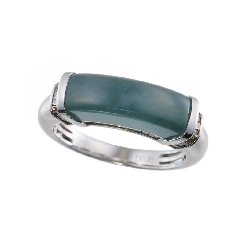 PT950 ヒスイ ブラウンダイヤ リング BRD 約0.35ct 