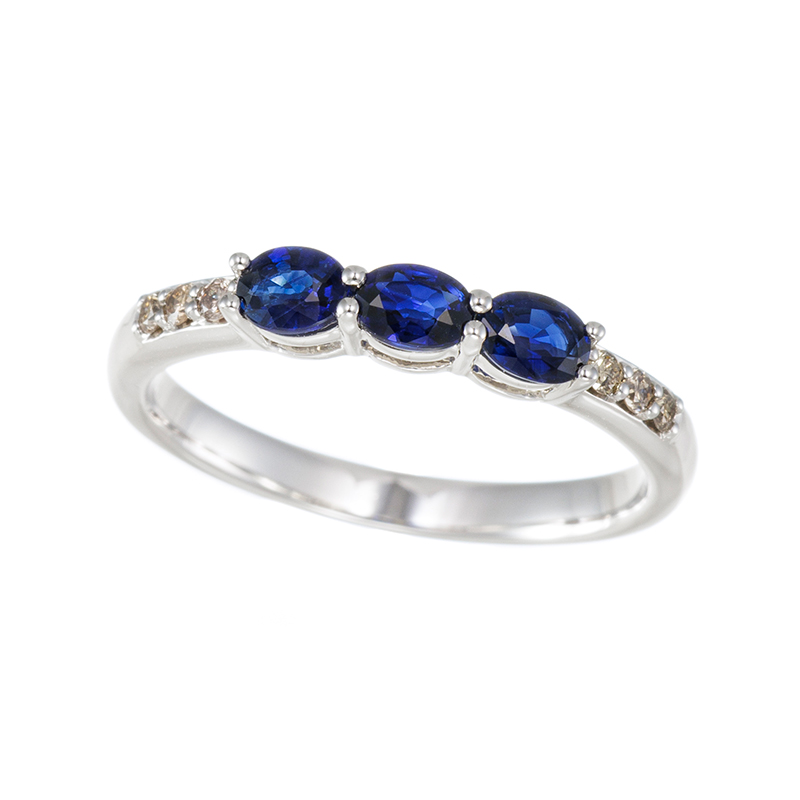 PT950 サファイア ブラウンダイヤ リング SA 約0.55ct BRD 約0.05ct