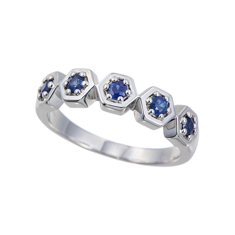 パラジウムシルバー950 サファイア リング SA 約0.30ct