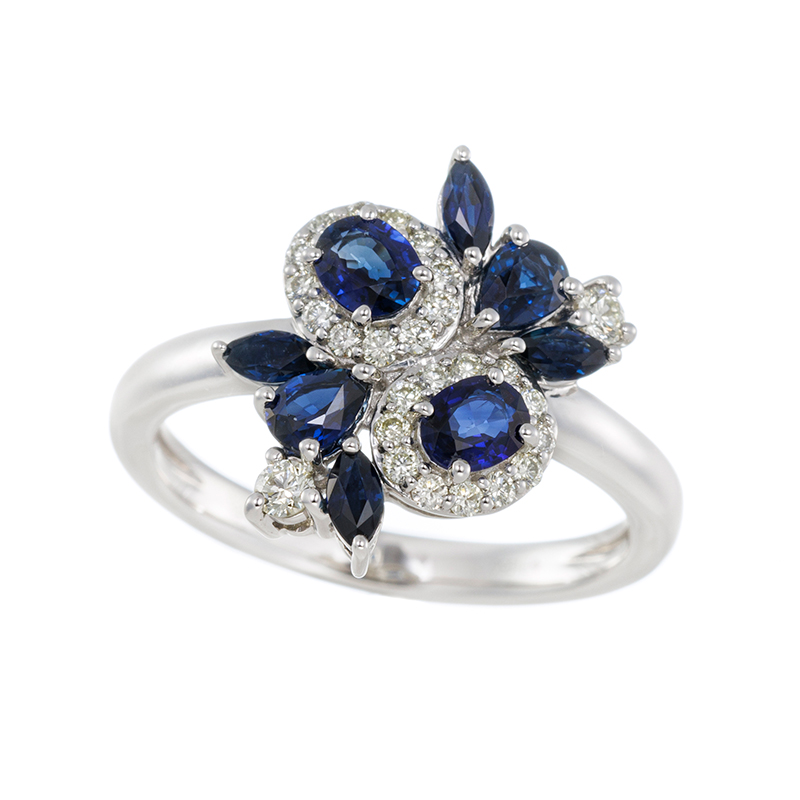 PT950 サファイア ダイヤ リング SA 約0.90ct D 約0.20ct 