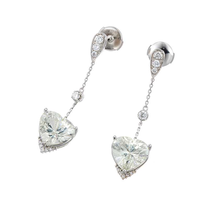 PT950/PT850 グロッシュラーガーネット ダイヤ ピアス GA3.48ct GA3.77ct