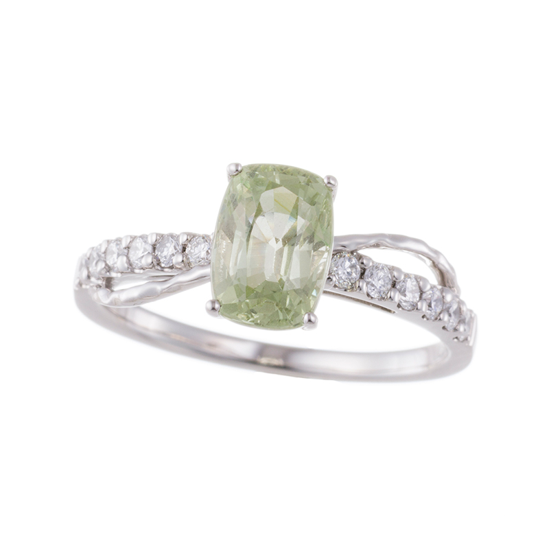 PT950 グロッシュラーガーネット ダイヤ リング GA 2.25ct D 0.29ct