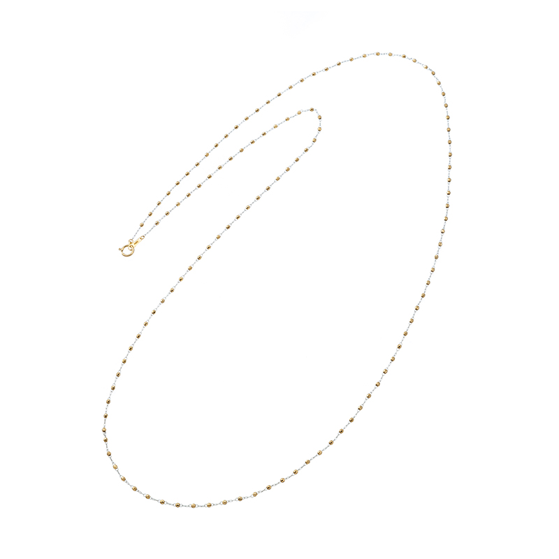 PT950/K18YG ディスクミラーカット ロングネックレス 長さ：約80cm 総重量：約2.5g