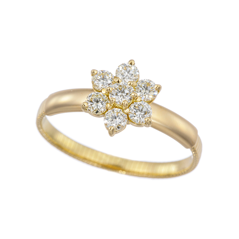 K18YG ダイヤモンド アジャストリング D 約0.28ct 8～15号