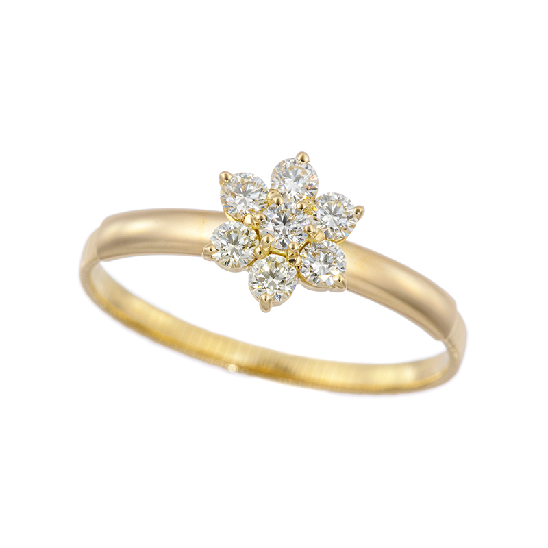 K18YG ダイヤモンド アジャストリング D 約0.28ct 15～23号