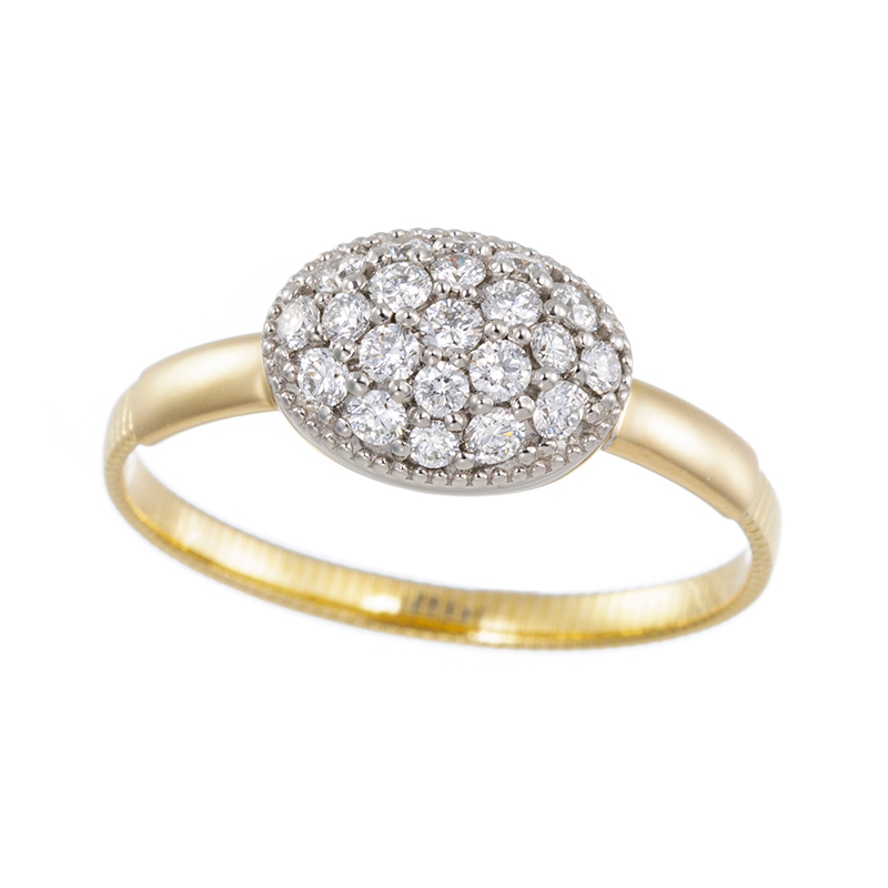 PT950/K18YG ダイヤモンド アジャストリング D 約0.30ct 15～23号