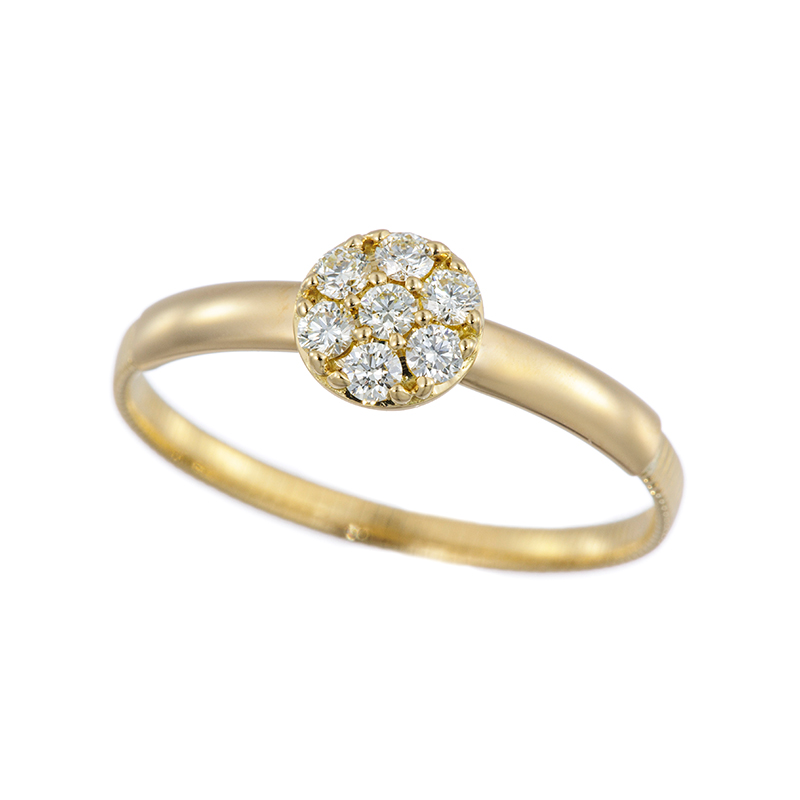 K18YG ダイヤモンド アジャストリング D 約0.15ct 15～23号