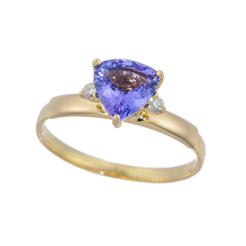 K18YG タンザナイト ダイヤ アジャストリング TA 約0.70ct D 約0.03ct 8～1