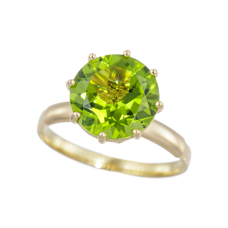 K18YG ペリドット アジャストリング PE 約2.00ct 8~15号