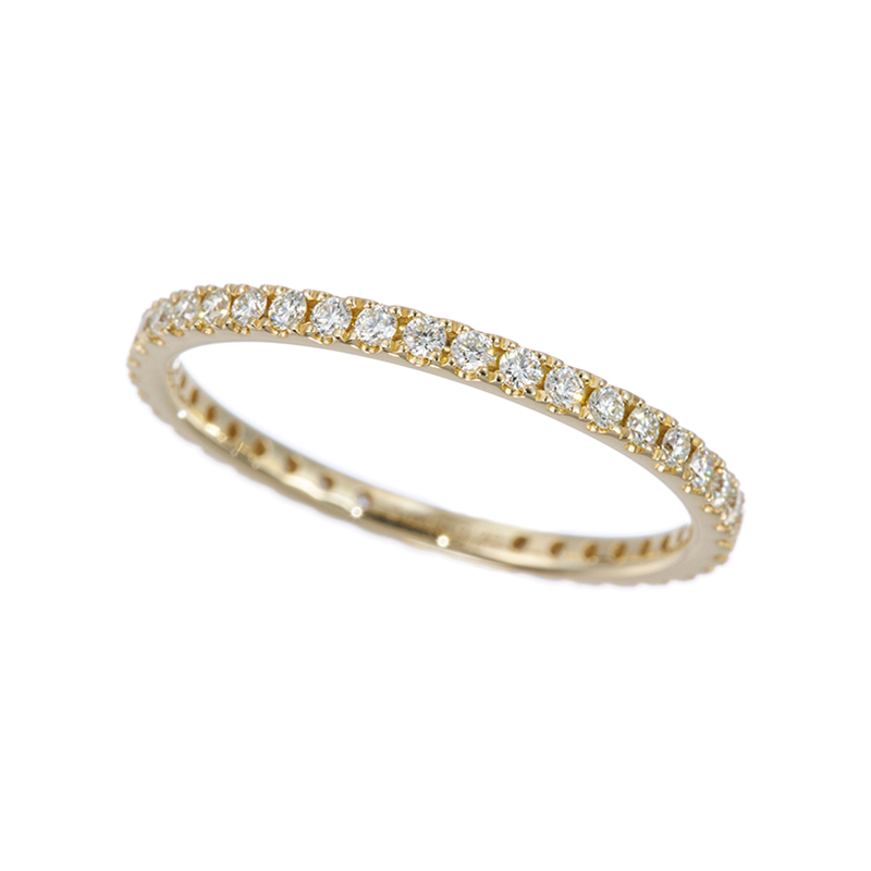 K18YG ダイヤモンド フルエタニティー ピンキーリング D 約0.20ct