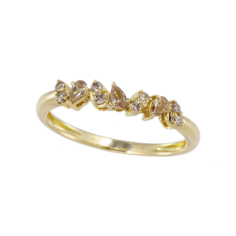 K18YG ブラウンダイヤモンド リング BRD 約0.18ct 