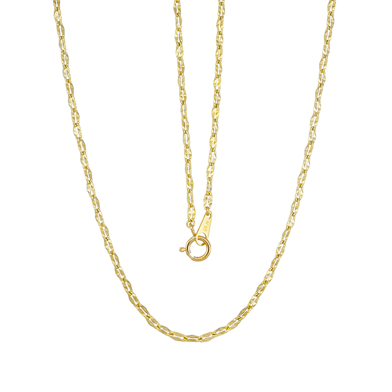 K18YG トライアングルプレス ネックレス55 約1.1g