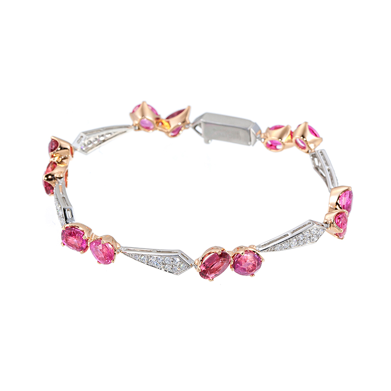 PT950/K18PG モザンビーク産非加熱ピンクサファイア & 非加熱パープルサファイア ダイヤ 