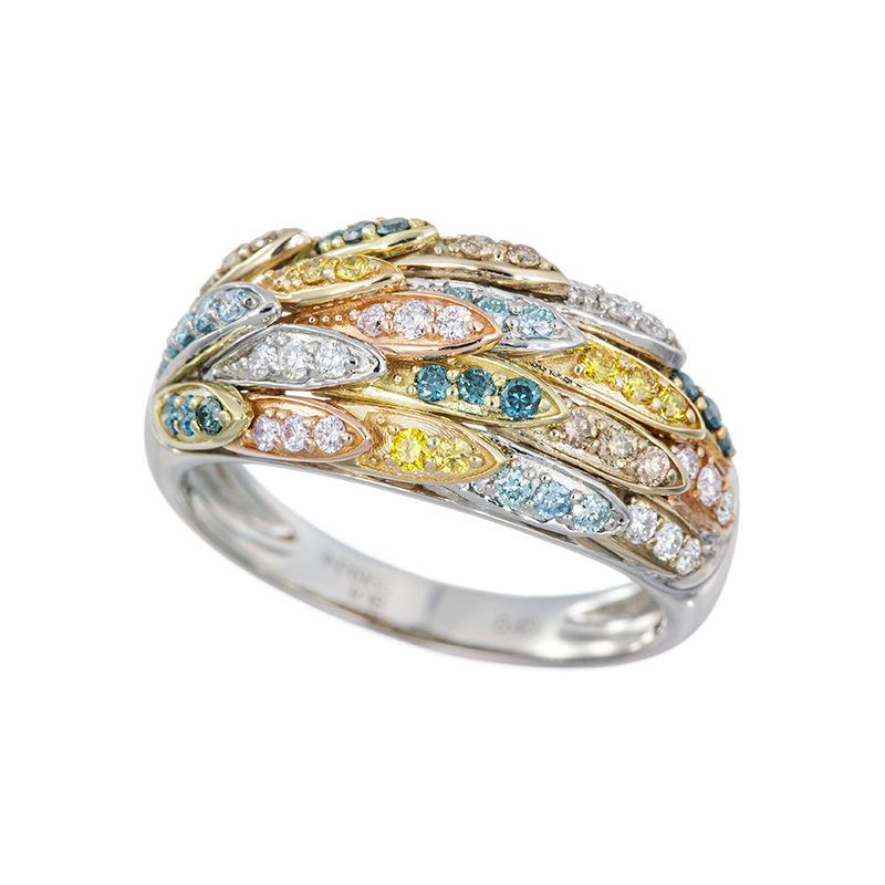 PT950/K18YG/PG/CG/GG ダイヤモンド Colorful リング