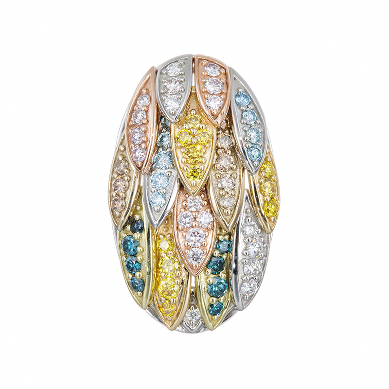 PT950/K18YG/PG/CG/GG ダイヤモンド Colorful ペンダントトップ