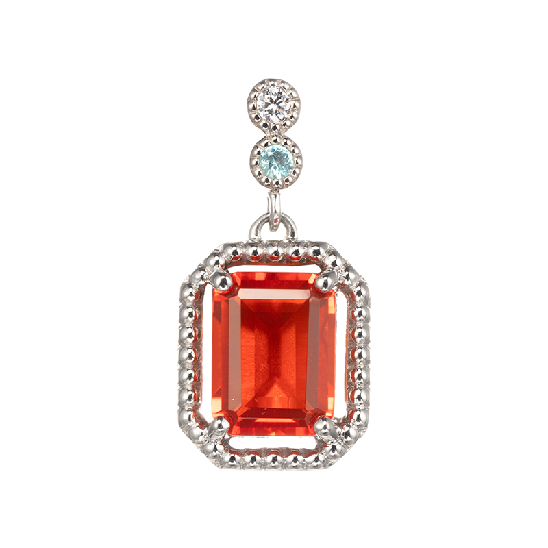 PT950 ファイアオパール ブラジル産パライバトルマリン ダイヤ ペンダントトップ FO 約1.0