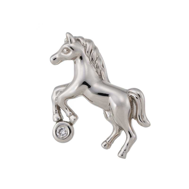 純プラチナ ダイヤモンド 跳ね馬 ペンダントトップ D 約0.008ct