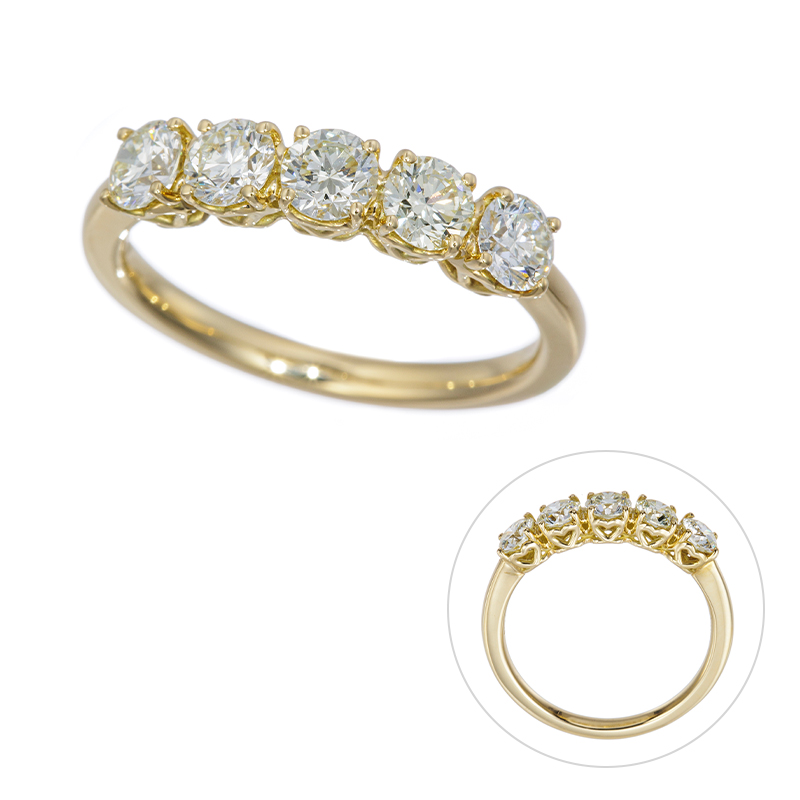 K18YG ダイヤモンド Happy Heart リング D 約1.00ct