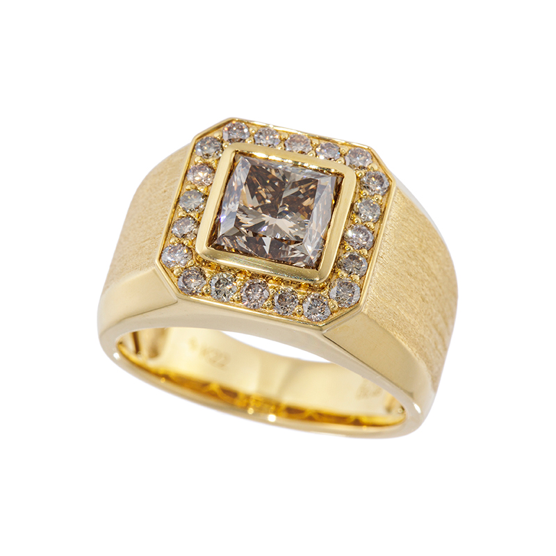 K22 ファンシーブラウンダイヤモンド & ブラウンダイヤ リング BRD 2.138ct(VS1)