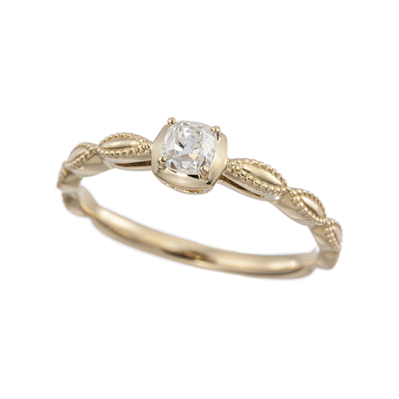 K18CG オールドマインアンティークカットダイヤモンド(リリーダイヤカット) リング