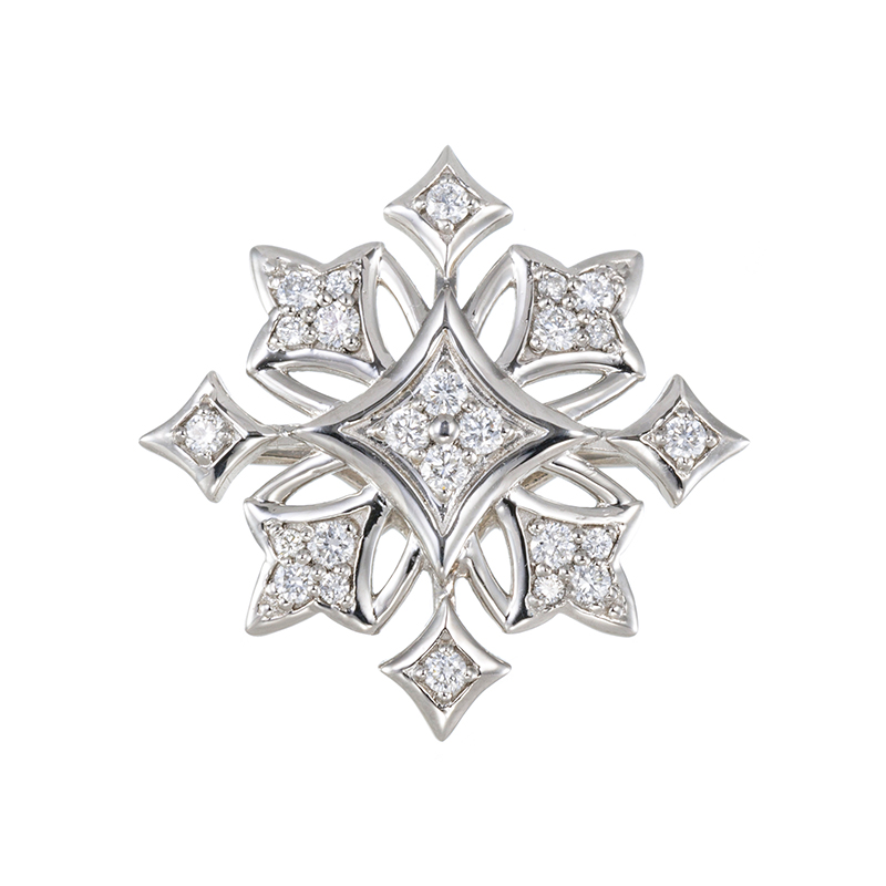 PT950 ダイヤモンド アンティークレース ペンダントトップ D 約0.18ct 