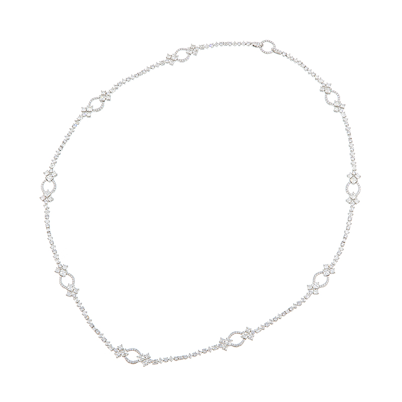 EverDia PT950 アッシャー＆クリスカットダイヤ  ダイヤ(リリーダイヤカット) ネックレ