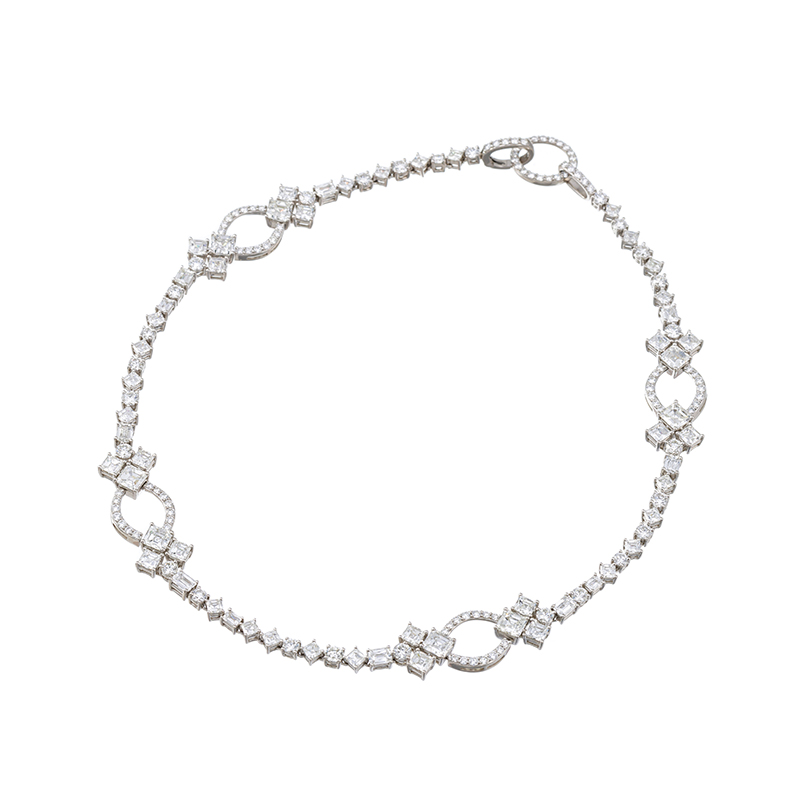 EverDiaPT950アッシャー＆クリスカットダイヤ&ダイヤ(リリーカット)チョーカーネックレス