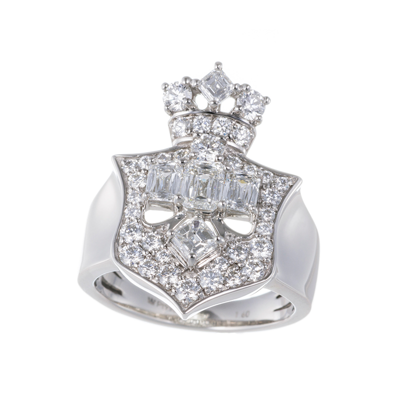 EverDia PT990クリス&アッシャーカットダイヤ＆ダイヤ(リリー)リング 