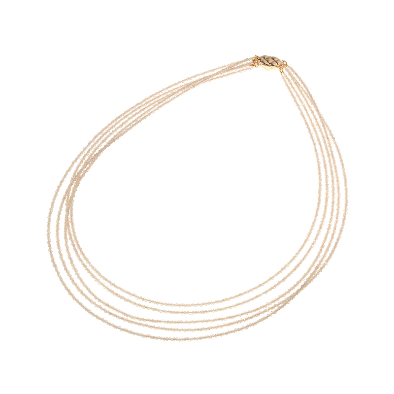 SV ブラウンジルコン 5連ドレープネックレス ZI 約88.00ct