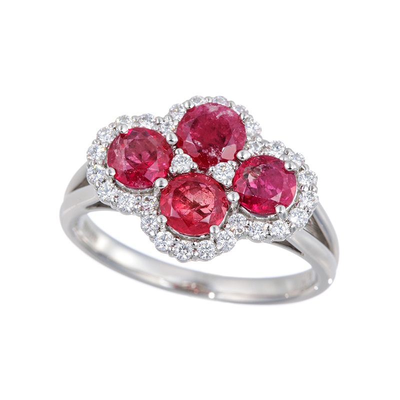 PT990 レッドベリル ダイヤ(リリーダイヤカット) リング 