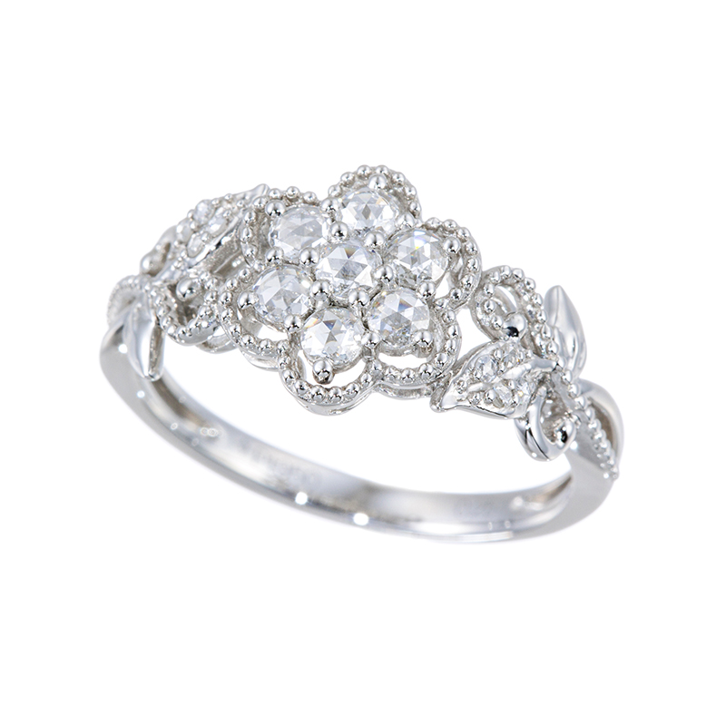 PT950 ローズカットダイヤモンド リング D 約0.25ct 