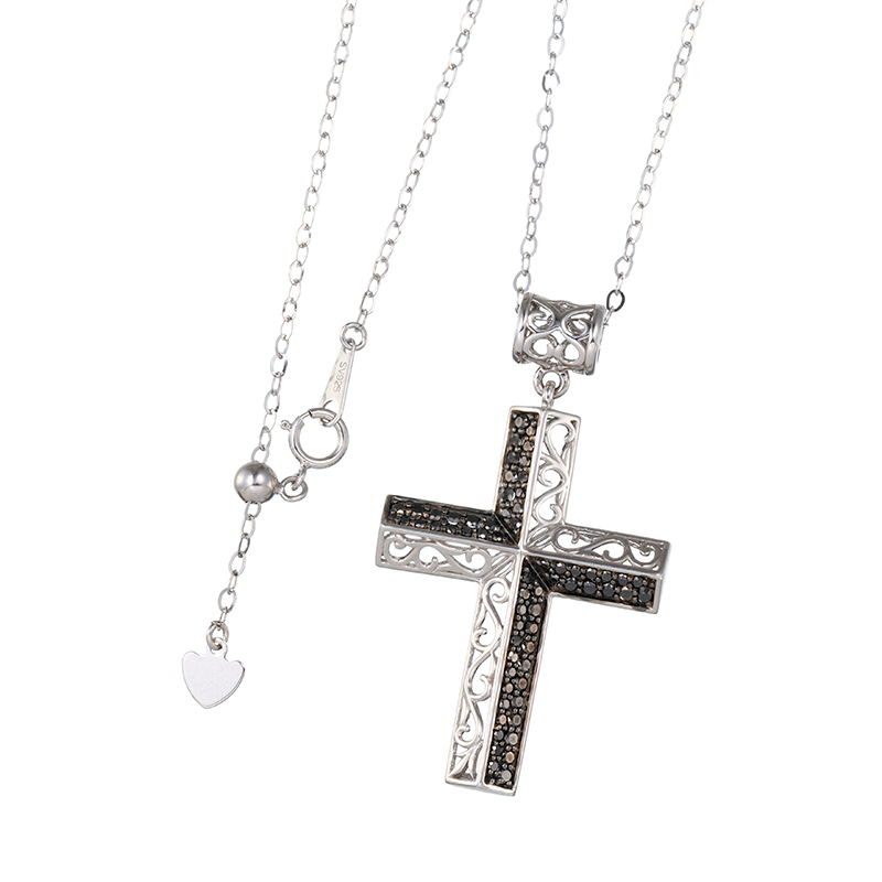 パラジウムシルバー950 ブラックダイヤモンド(トリート) ネックレス BLD 約0.65ct