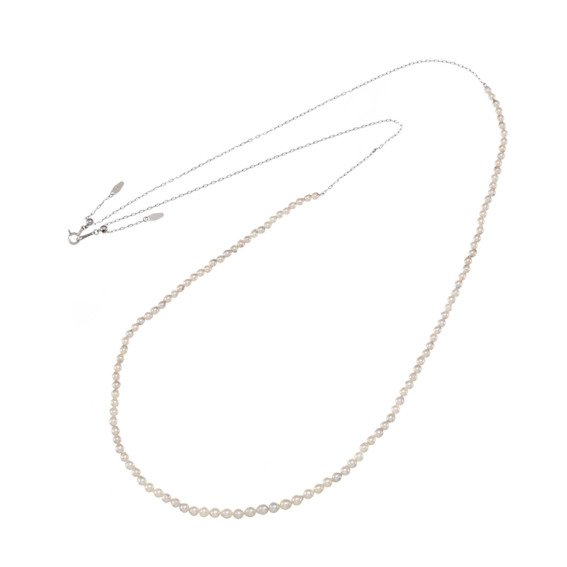 PT850アコヤ真珠ネックレスペルス・ネージュReineroseKeikoP約2.5-4.0mm