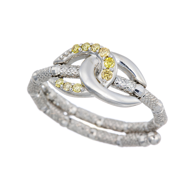 PT950 ファンシーイエローダイヤモンド フリーリング YD 約0.08ct 9～23号