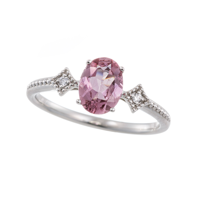 PT950 マラヤガーネット ダイヤ リング GA 約1.00ct D 約0.02ct